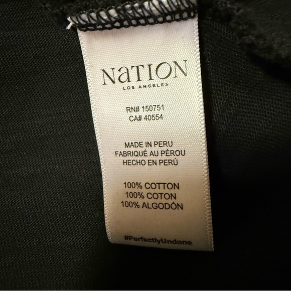 NATION LTD Jet Black Mikaela Top Sweetheart Neckline Shirring 3/4 Sleeves Shirt - Picture 8 of 12